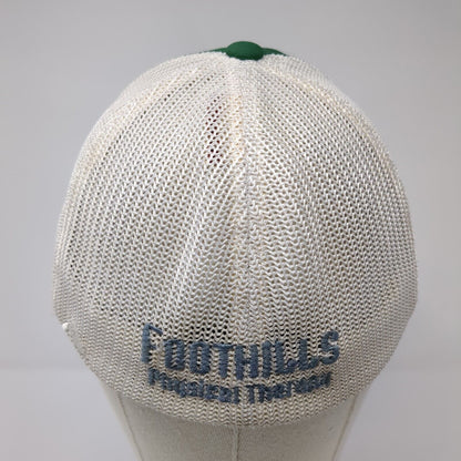 Foothills Fitted Mesh Back Trucker Hat Green 6 7/8-7 3/8 Embroidered