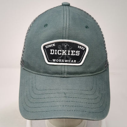 Dickies Trucker Hat Green One Size Mesh Snapback Workwear Logo Patch Gray Black