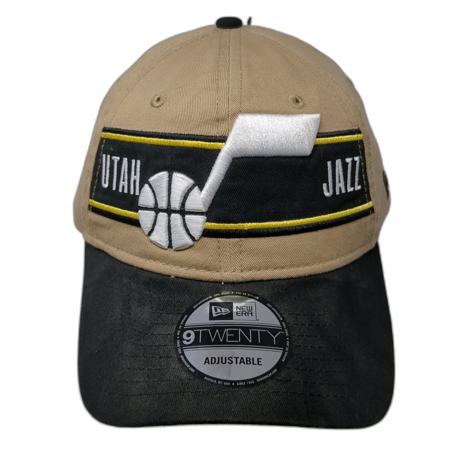 New Era Utah Jazz NBA Beige Black One Size 9TWENTY 2024 Draft Note Slideback Hat