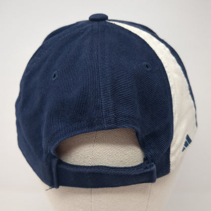 Adidas 3 Stripes Strapback Hat Blue One Size Embroidered Logo 6 Panel