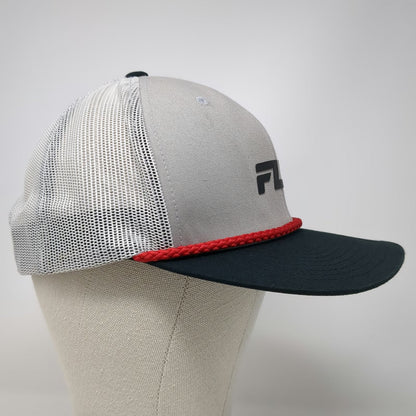 Fly Racing Trucker Hat Gray Black Red One Size Mesh Rope Logo Flat Bill Snapback