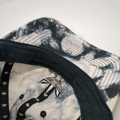 Adidas Baseball Cap White Black One Size Tie Dye Embroidered Trefoil Logo Hat