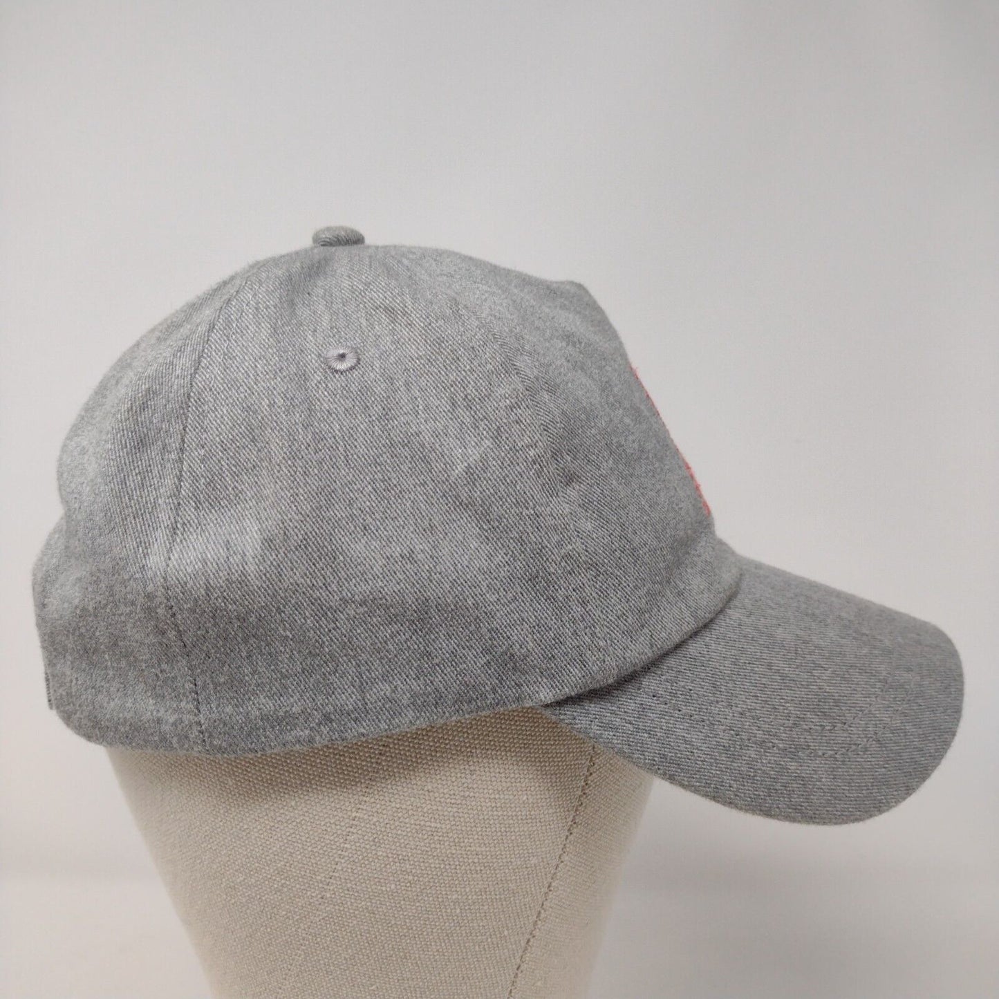 Roxy Strapback Hat Gray OSFA Adjustable Embroidered Solid Vent Holes