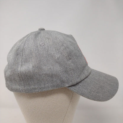 Roxy Strapback Hat Gray OSFA Adjustable Embroidered Solid Vent Holes