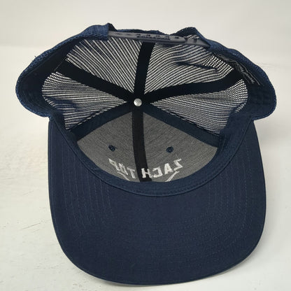 Richardson Trucker Hat Blue OSFM Zach Top Longhorn Skull Mesh Snapback Curved