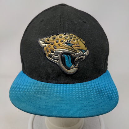 Jacksonville Jaguars Fitted Hat Black Blue Size 7 3/8 3D Logo 59Fifty NFL