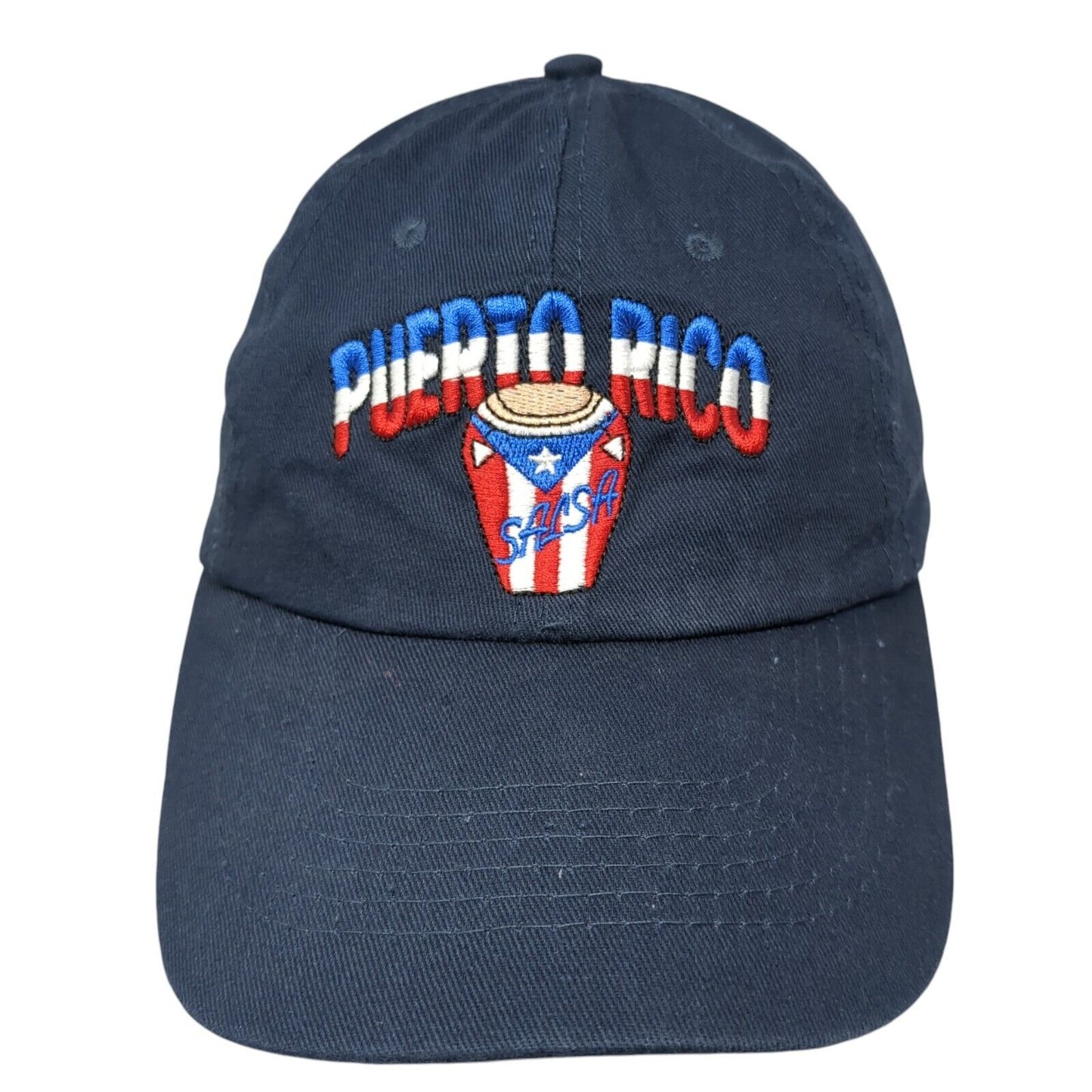 Puerto Rico Salsa Strapback Hat Blue One Size Adjustable Embroidered