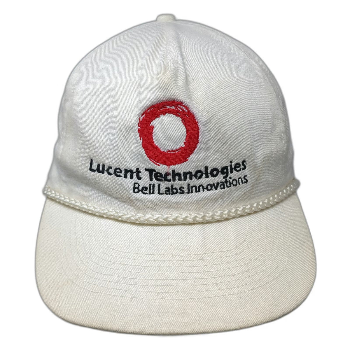 T.I. 5 Panel White One Size Hat Snapback Lucent Technologies Bell Labs Rope
