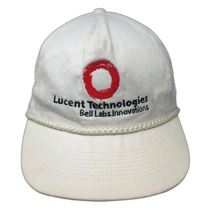 T.I. 5 Panel White One Size Hat Snapback Lucent Technologies Bell Labs Rope