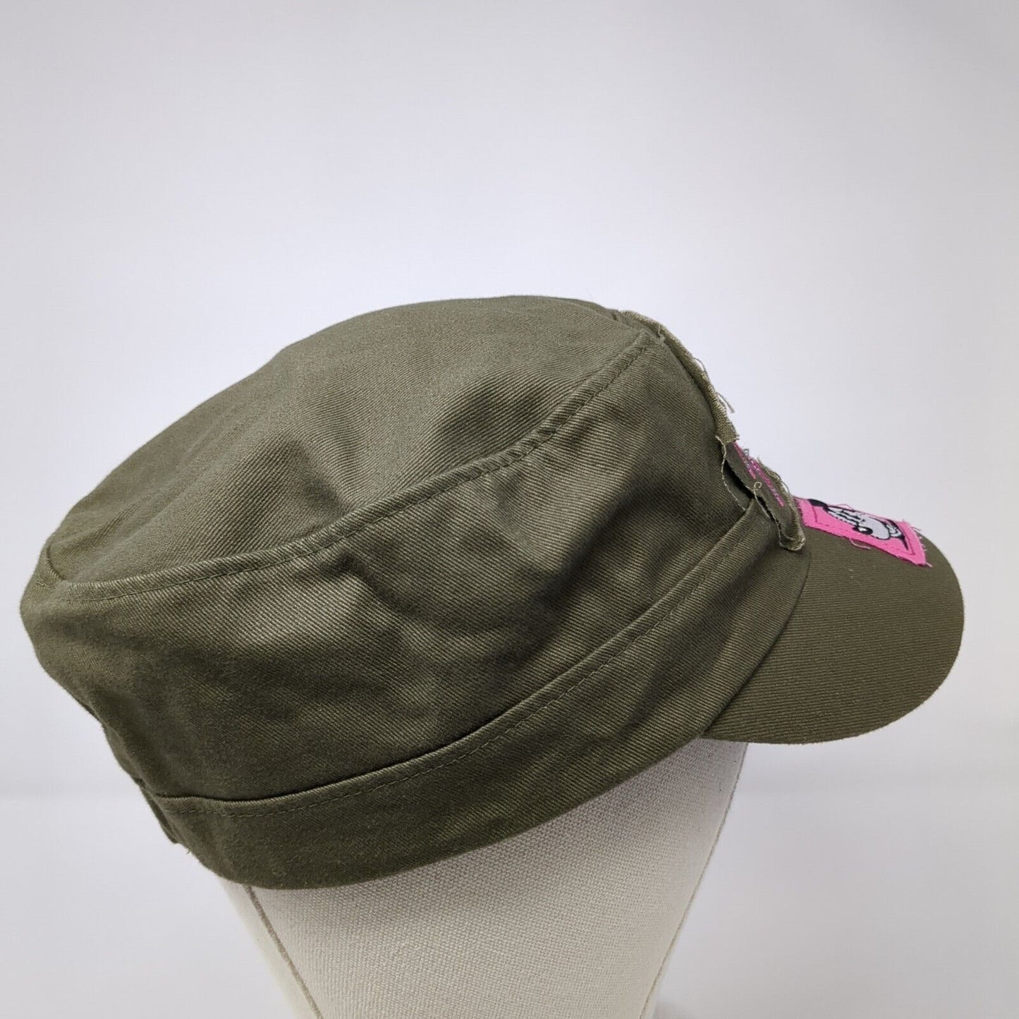 Mickey Mouse Fitted Cadet Army Hat Green One Size Embroidered Disneyland