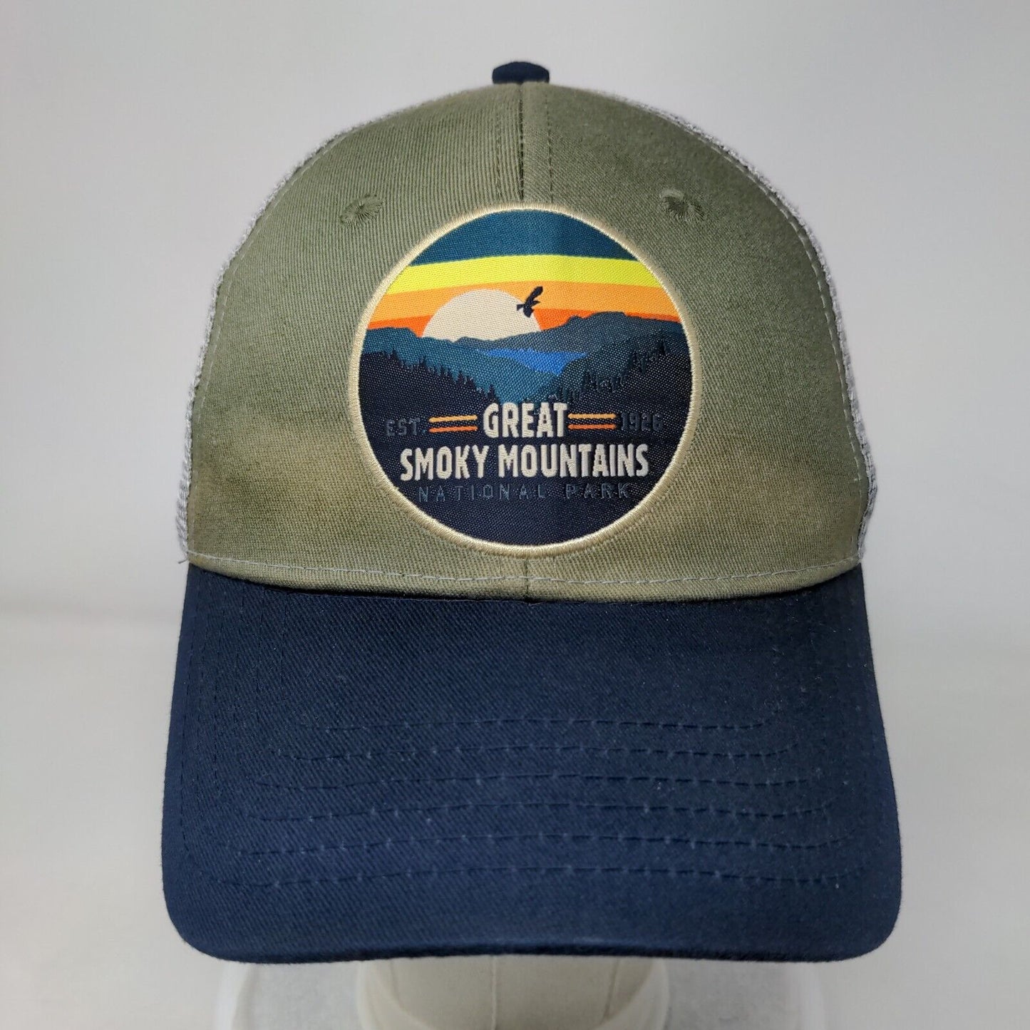 Great Smoky Mountains Snapback Mesh Back Trucker Hat Multi One Size