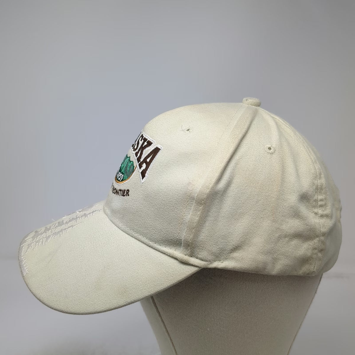 Arctic Circle Enterprises Alaska Baseball Cap Beige OSFM Moose Eagle Hat Pine
