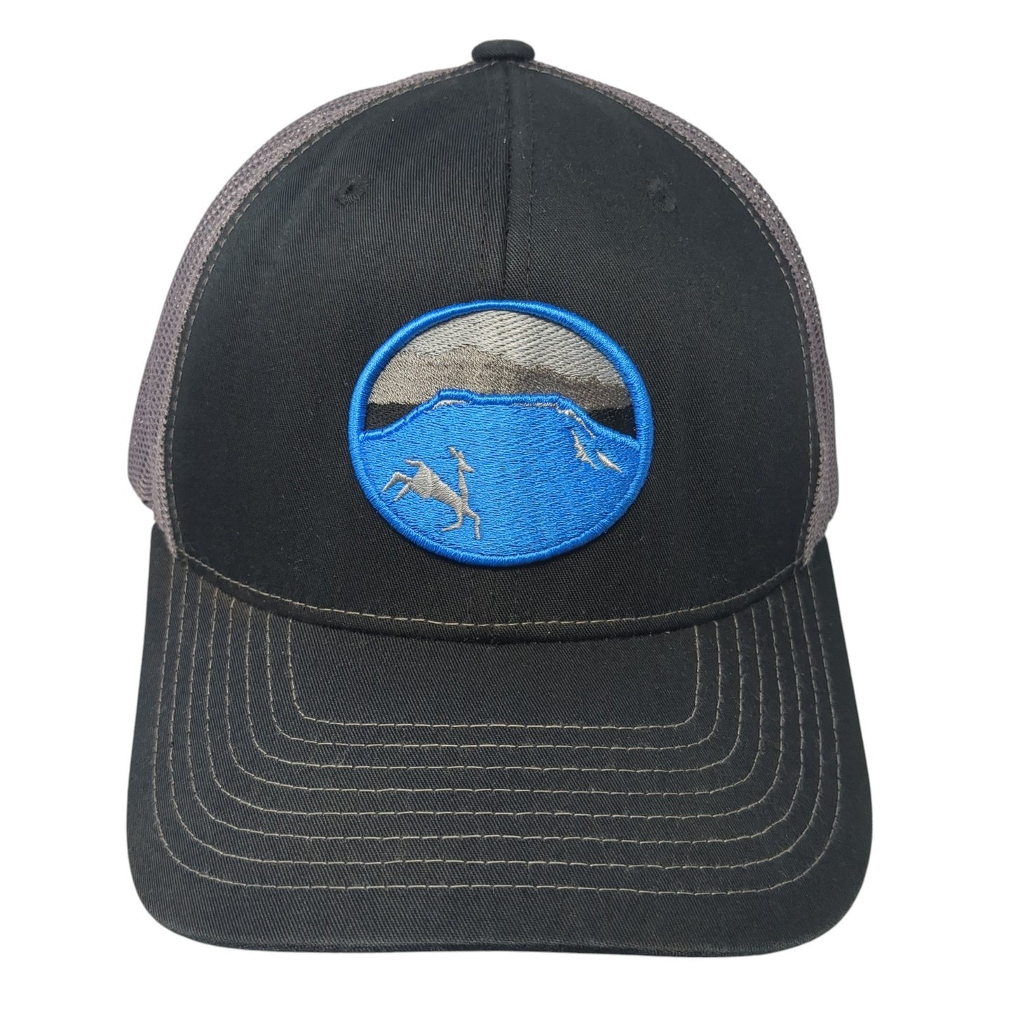 Foothills PT Snapback Trucker Hat Black One Size Adjustable Mesh Back Richardson