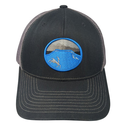 Foothills PT Snapback Trucker Hat Black One Size Adjustable Mesh Back Richardson