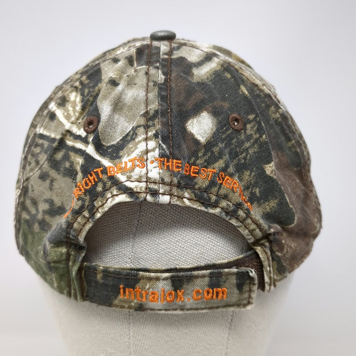 The MAX Hat Baseball Cap Green Orange One Size Camo Intralox Logo Strapback Gear