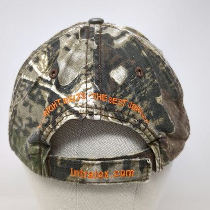 The MAX Hat Baseball Cap Green Orange One Size Camo Intralox Logo Strapback Gear