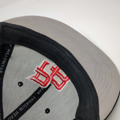 B Premium Headwear Snapback Black Hat One Size Puerto Rico PR Flag Flat Brim