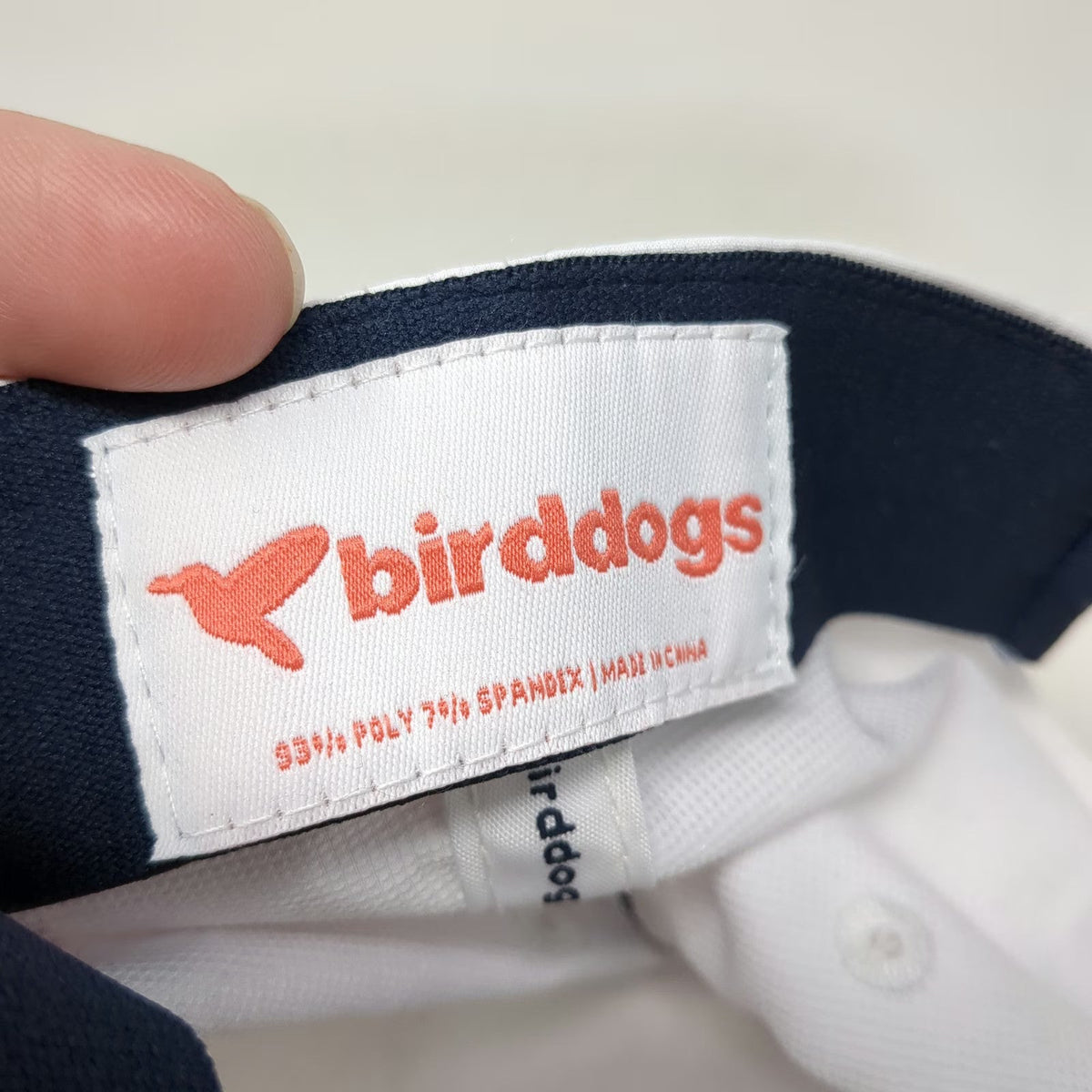 Birddogs Baseball Cap White One Size Performance Adjustable Slideback Hat