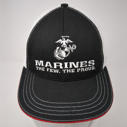Marines The Few The Proud Snapback Trucker Hat Black One Size Mesh Back