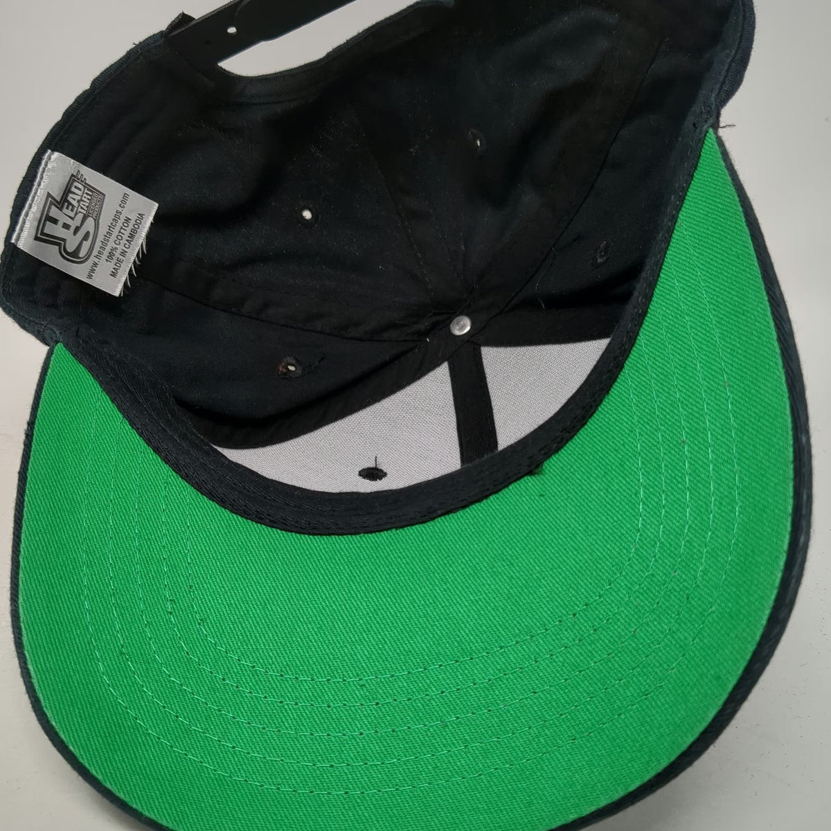 Head Start Crowned Heads NSHVL Nashville Snapback Hat Black One Size Green Brim
