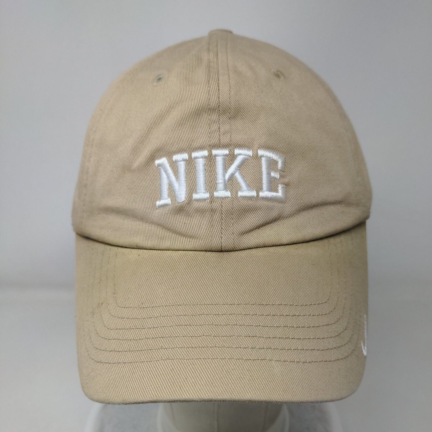 Nike Slideback Hat Tan OSFA Embroidered Adjustable 6 Panel Vent Holes