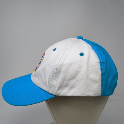 Baseball Cap White Blue One Size Sugar Skull Embroidered Day of the Dead Hat