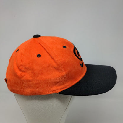 Unbranded Men's Strapback Hat Orange Black Embroidered AC Logo Adjustable