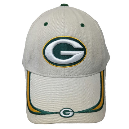 Green Bay Packers NFL Cap Hat Beige One Size Strapback Green Underbrim Logo