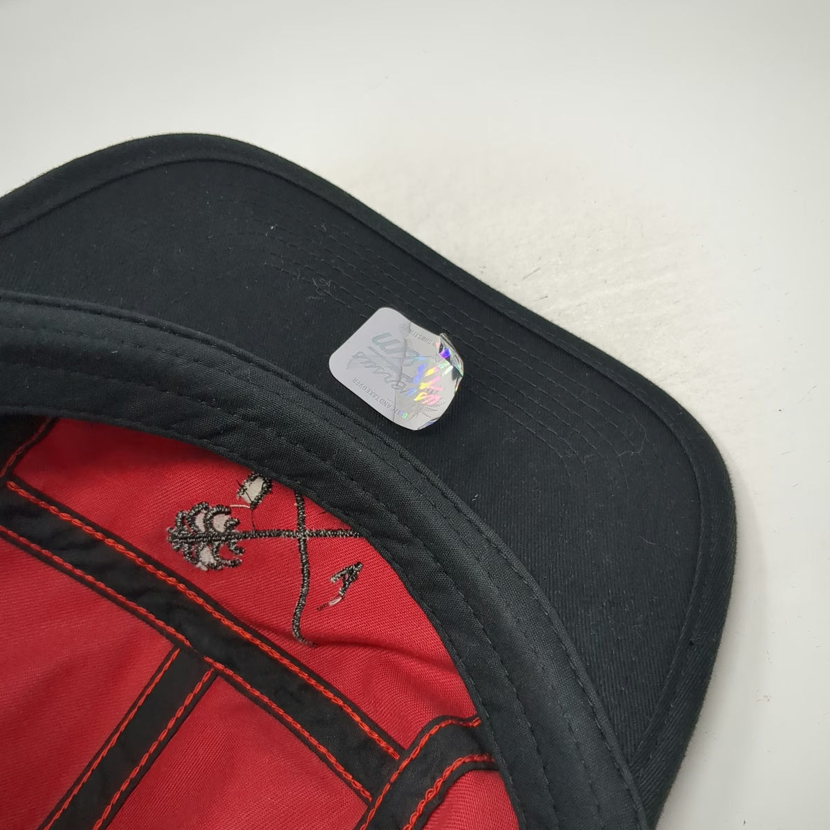 us versus Them 5 Panel Hat Red Black One Size Adjustable Embroidered Flat Brim