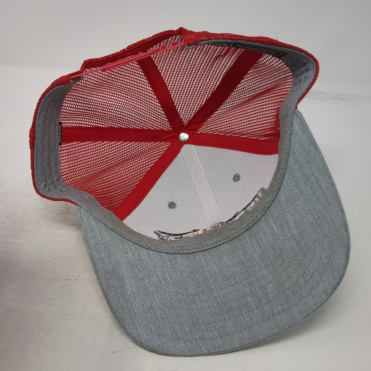Richardson Trucker Hat Gray Red One Size Duck Dynasty Logo Mesh Snapback 112 Hat