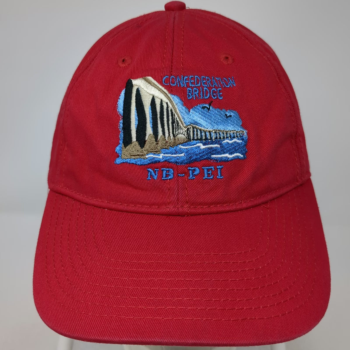 Tall Ships Trading Co. Baseball Cap Red One Size Confederation Bridge NB PEI Hat
