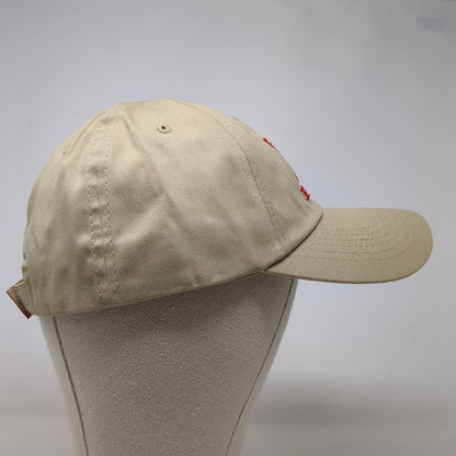 Hornady Strapback Hat Tan OSFA Adjustable Embroidered Vented Holes 6 Panel