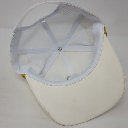 Unbranded Snapback Trucker Hat White Medium Adjustable Mesh Back 6 Panel Rope