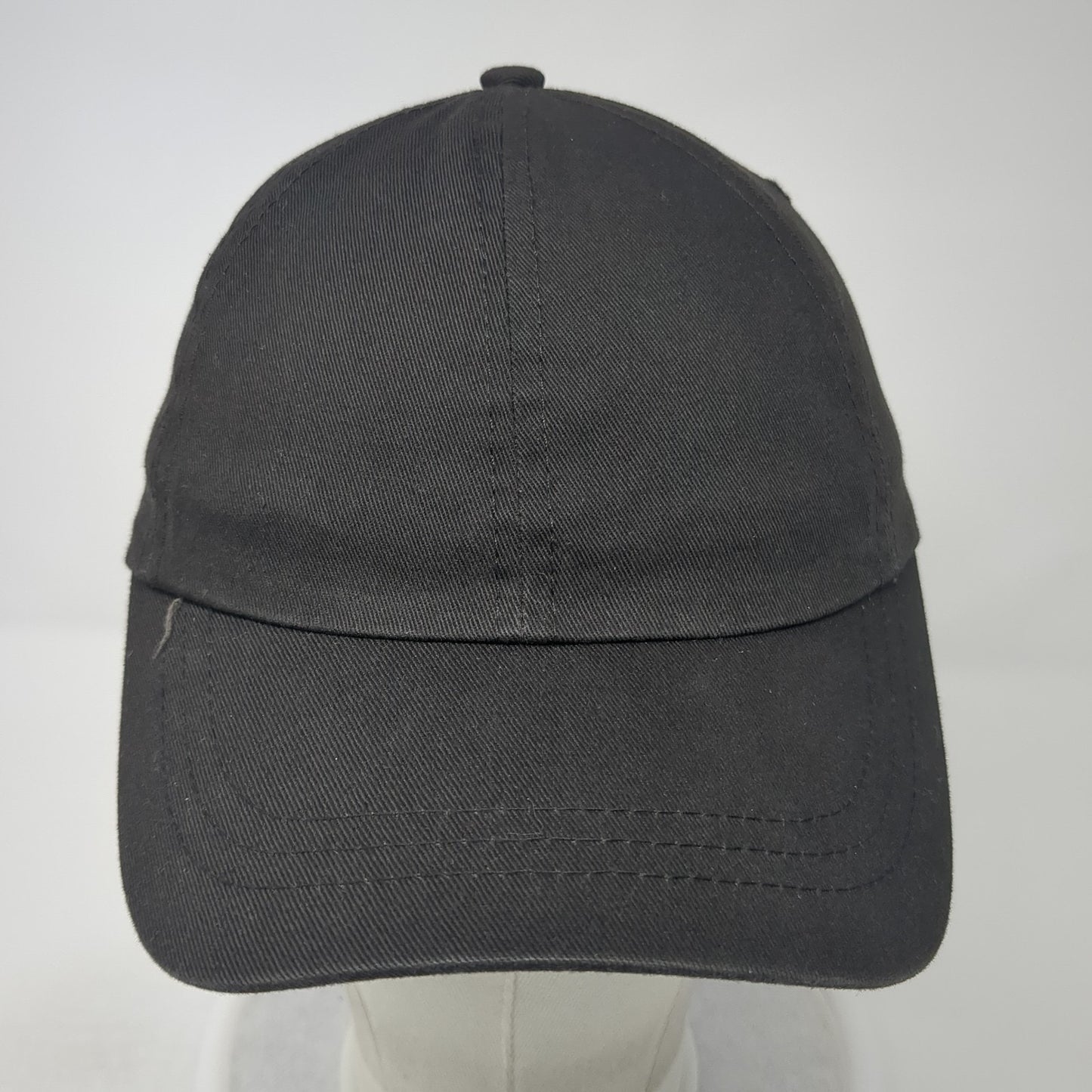 Unbranded Strapback Hat Black One Size Adjustable Vented Holes 6 Panel Blank
