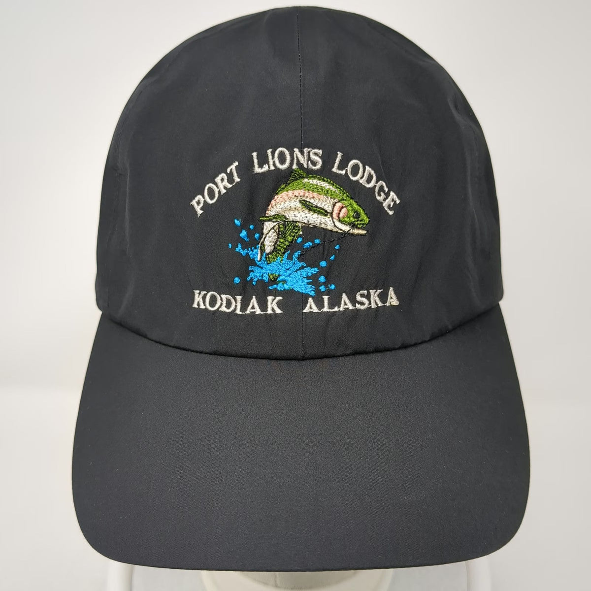 Imperial Baseball Cap Black One Size Port Lions Lodge Kodiak Alaska Fishing Hat