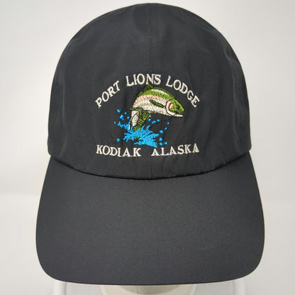 Imperial Baseball Cap Black One Size Port Lions Lodge Kodiak Alaska Fishing Hat