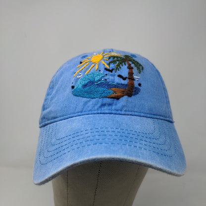 Unbranded Men's Strapback Hat Blue Size OSFM Embroidered Beach Logo