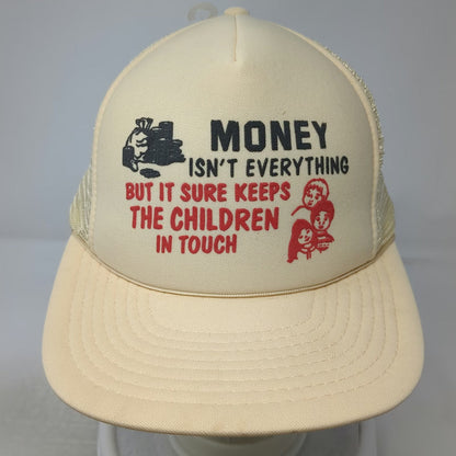 Speedway Trucker Hat Beige One Size Mesh Back Snapback Money Graphic