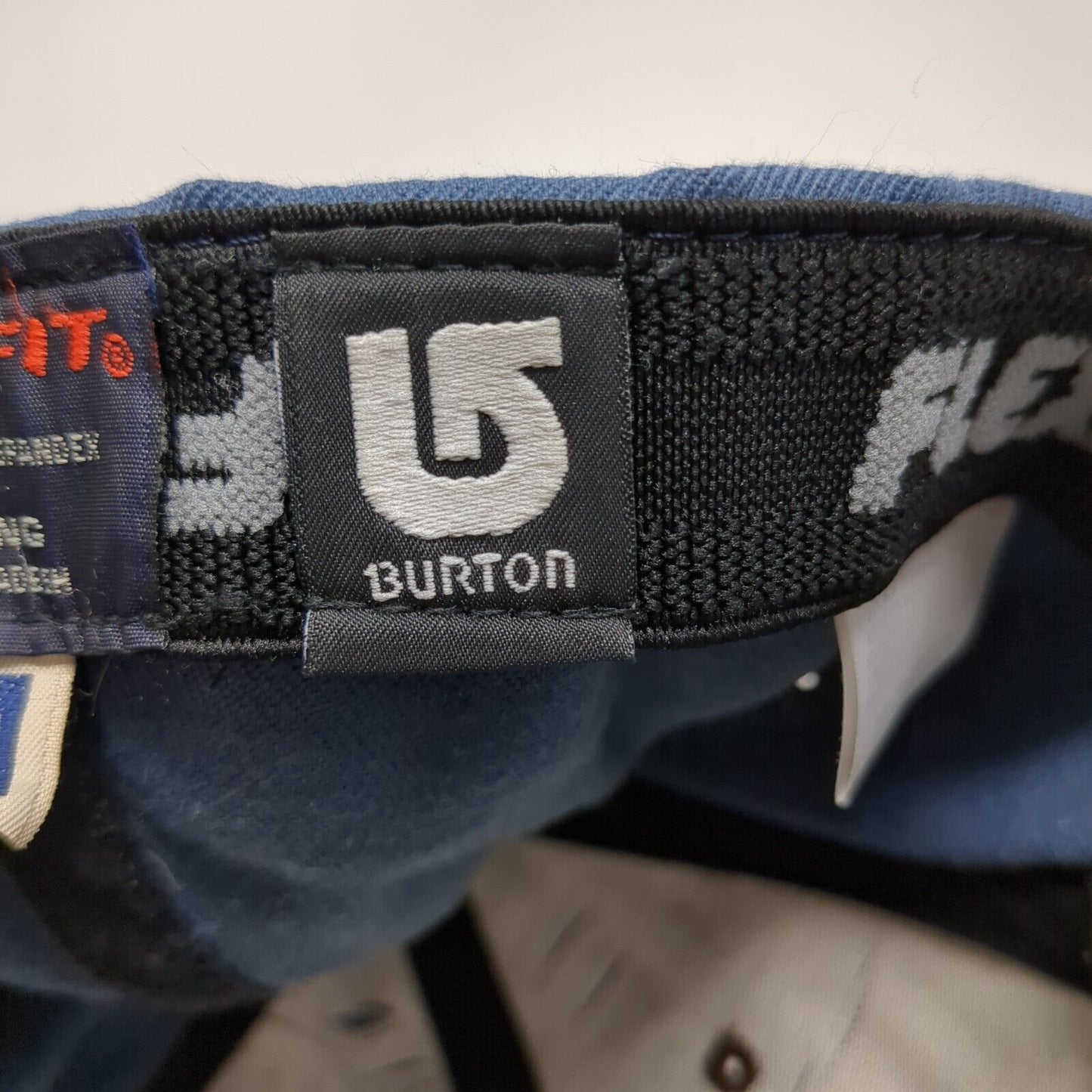 Burton Fitted Hat Blue S/M Flexfit Embroidered Lightweight Vented Holes Yupoong