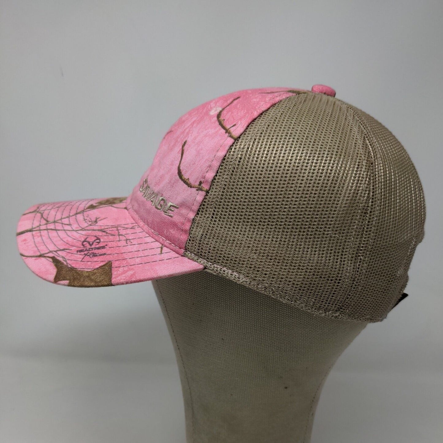 Port Authority Women's Snapback Mesh Back Hat Pink Camo Adjustable Savage Logo