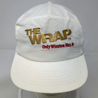 Winston The Wrap White Trucker Hat Snapback Nylon Advertising Promo Vintage