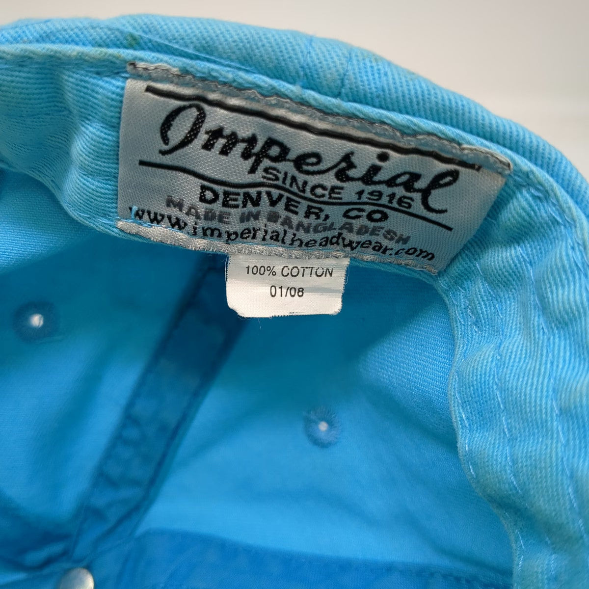 Imperial Baseball Cap Blue White One Size Oyster Bay Golf Links Strapback Hat