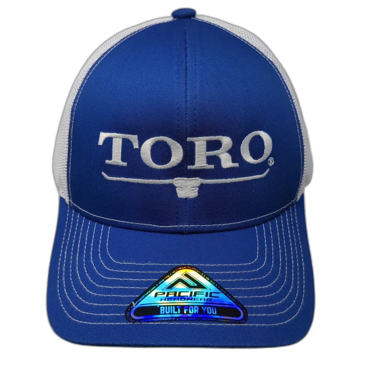 Pacific Headwear Trucker Hat Blue One Size Snapback Toro Longhorn Bull Logo