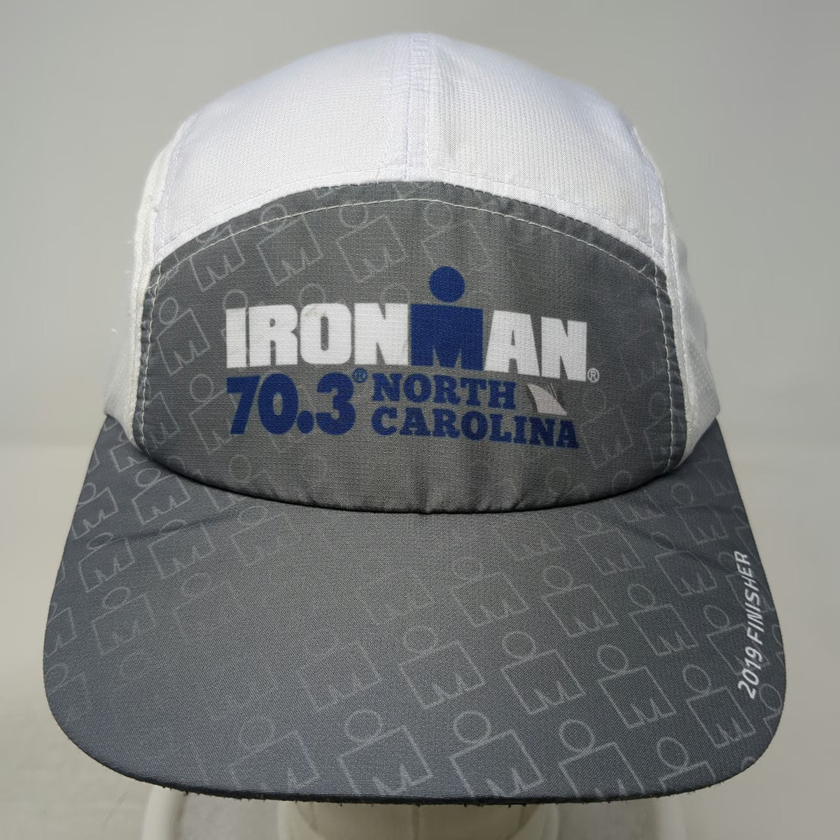 BOCO Gear Ironman 70.3 North Carolina 2019 Finisher 5 Panel Hat White One Size