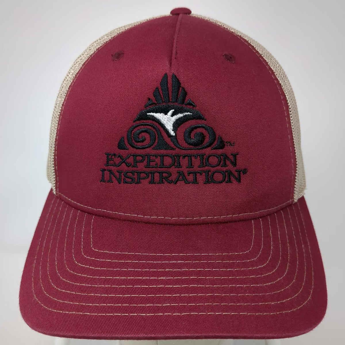 Richardson Trucker Hat Red One Size Expedition Inspiration 5 Panel Mesh Back