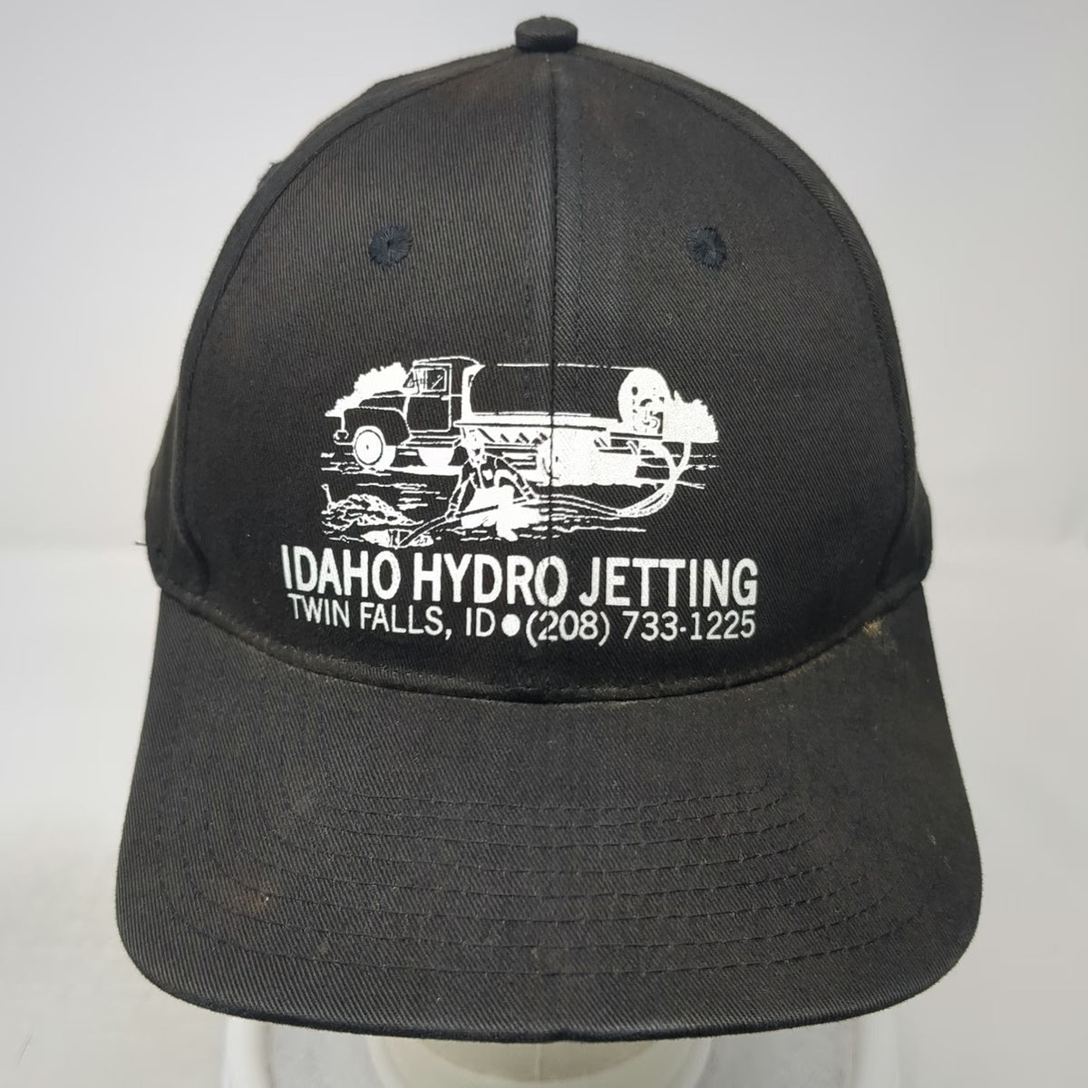 Idaho Hydro Jetting Baseball Cap Black White One Size Strapback Truck Hat
