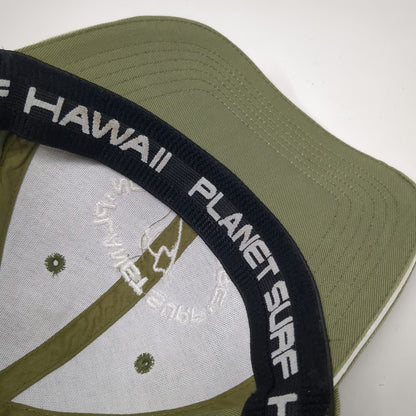 Planet Surf Baseball Cap Green One Size North Shore Hawaii Cotton Stretch Hat