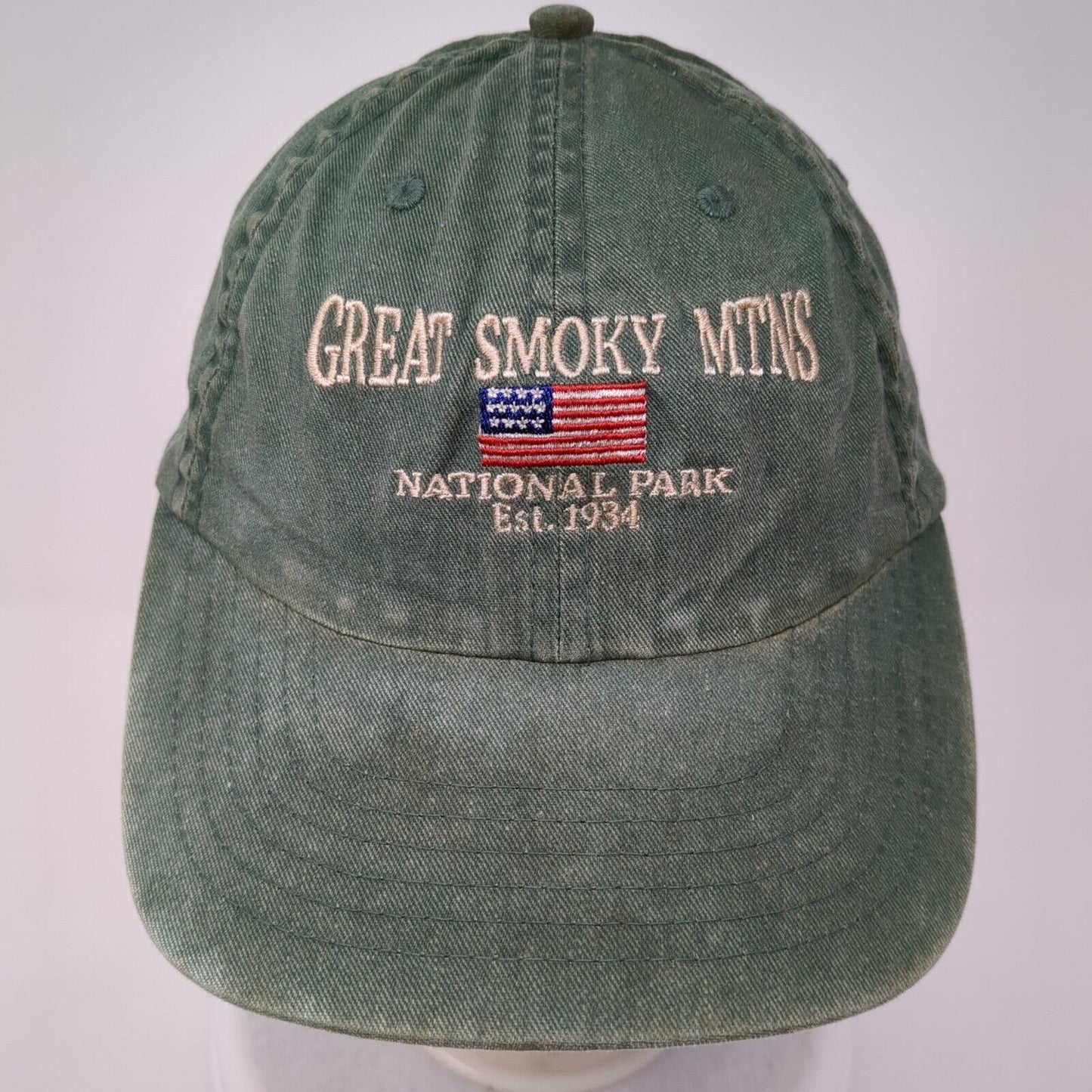 Great Smoky Mtns National Park Est. 1934 Green OS Adjustable Patriotic Jhats