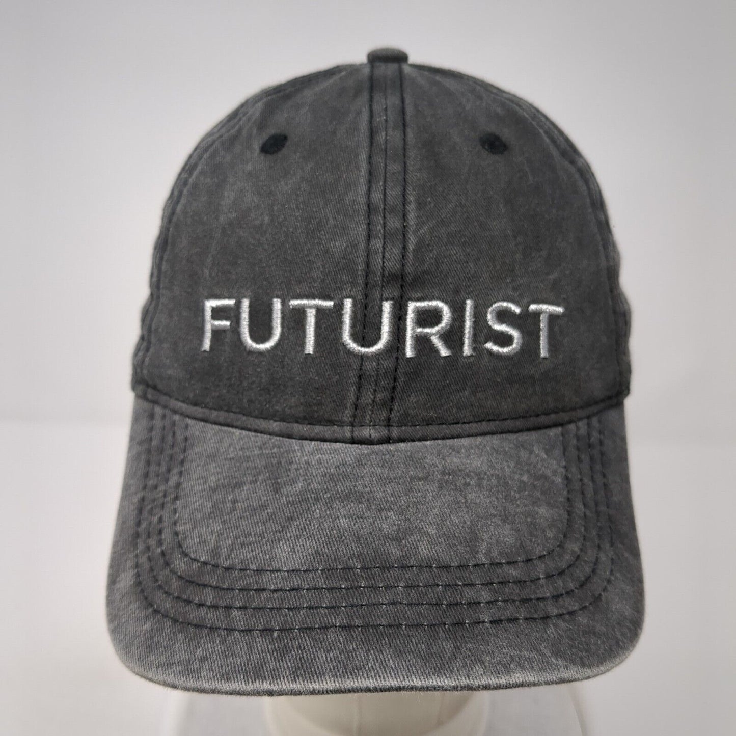 Futurist Sideback Hat Gray One Size Adjustable Embroidered 6 Panel Cotton