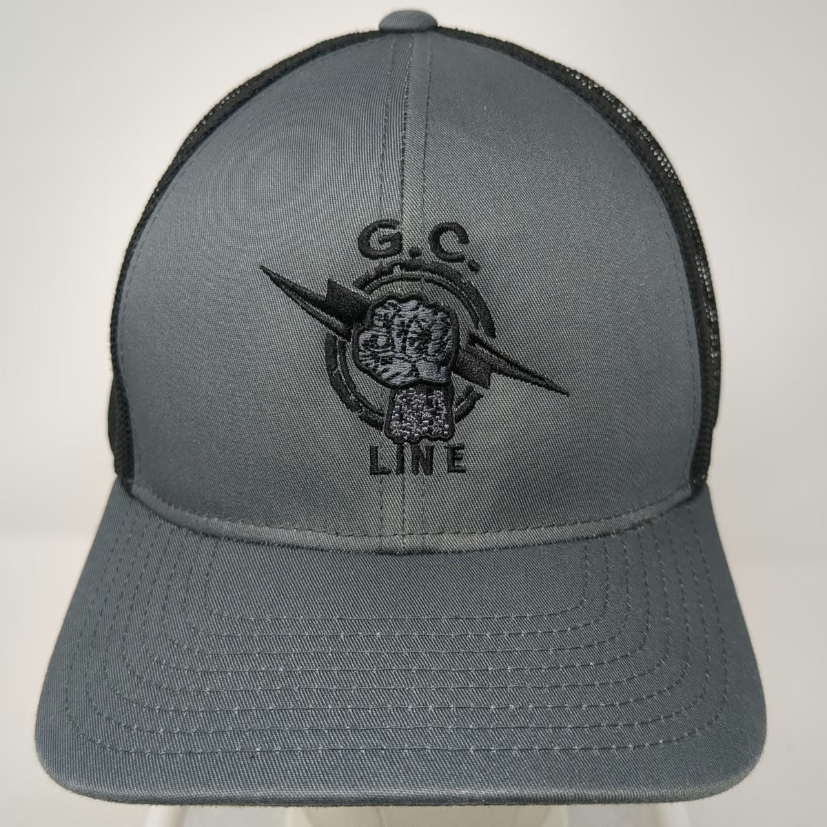 Pacific Headwear Trucker Hat Gray Black XL IBEW Local 1245 Bay Region Snapback